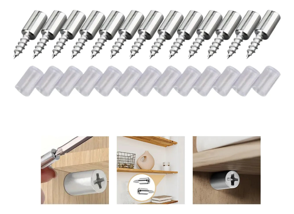 Kit 60un Parafusos Para Móveis Prateleiras Suporte Com Capa