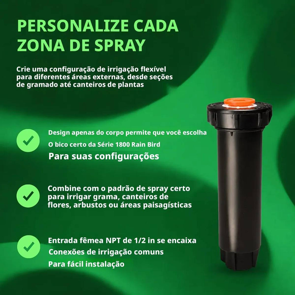 Aspersor Spray 1804 Rain Bird Bocal + Flexível + Bocal C/10