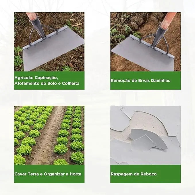 Pá Multifuncional Jardim Externo Capina Aço Inoxidável Plana