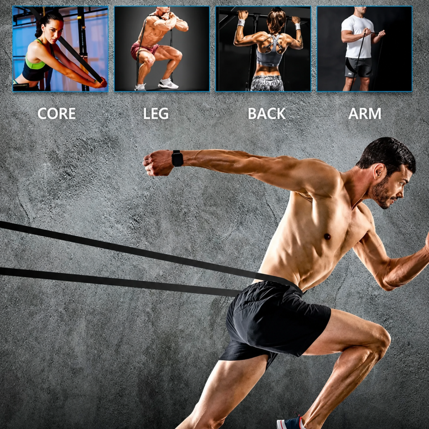 Kit 3 Super Band Elastico Borracha Crossfit Extra Forte Yoga