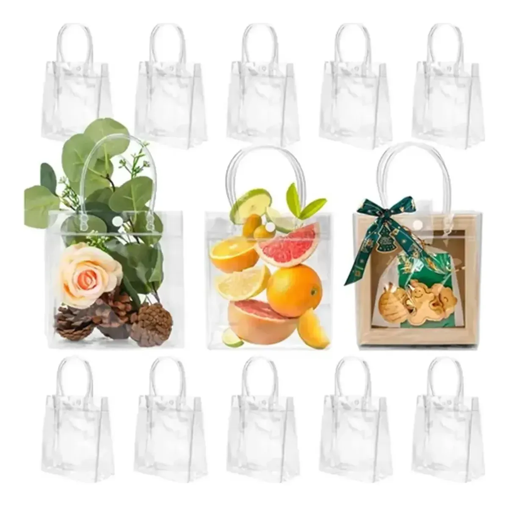20 Un Sacos De Presente Pvc Reutilizáveis Com Alça 20*20*8