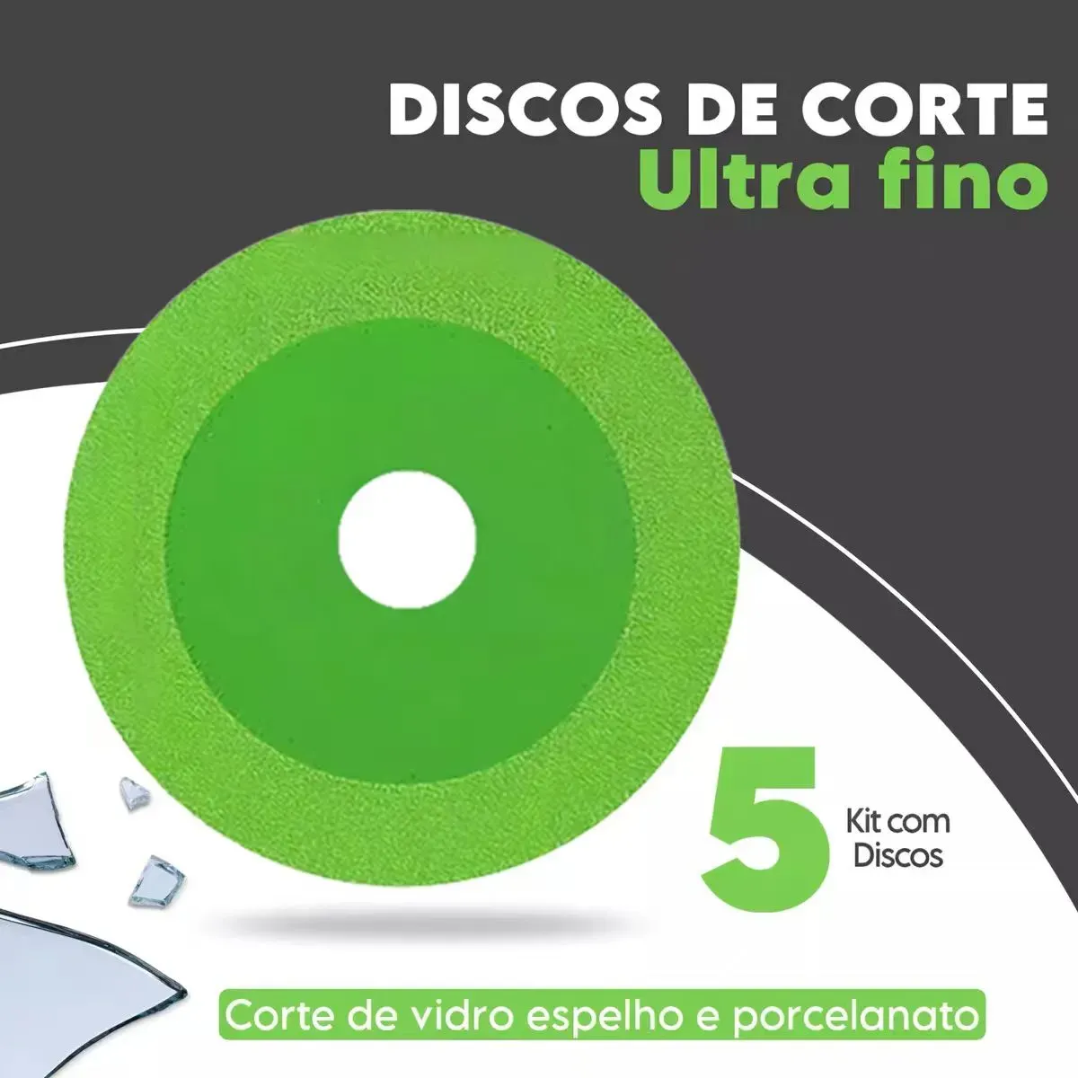Kit 5 Disco Ultrafino Corte Vidro Espelho Porcelanato 20mm