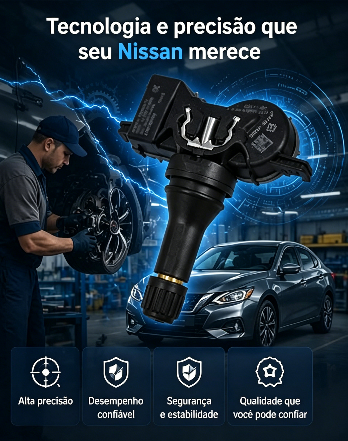 Sensor Tpms Pressão Pneu Nissan Renault Koleos