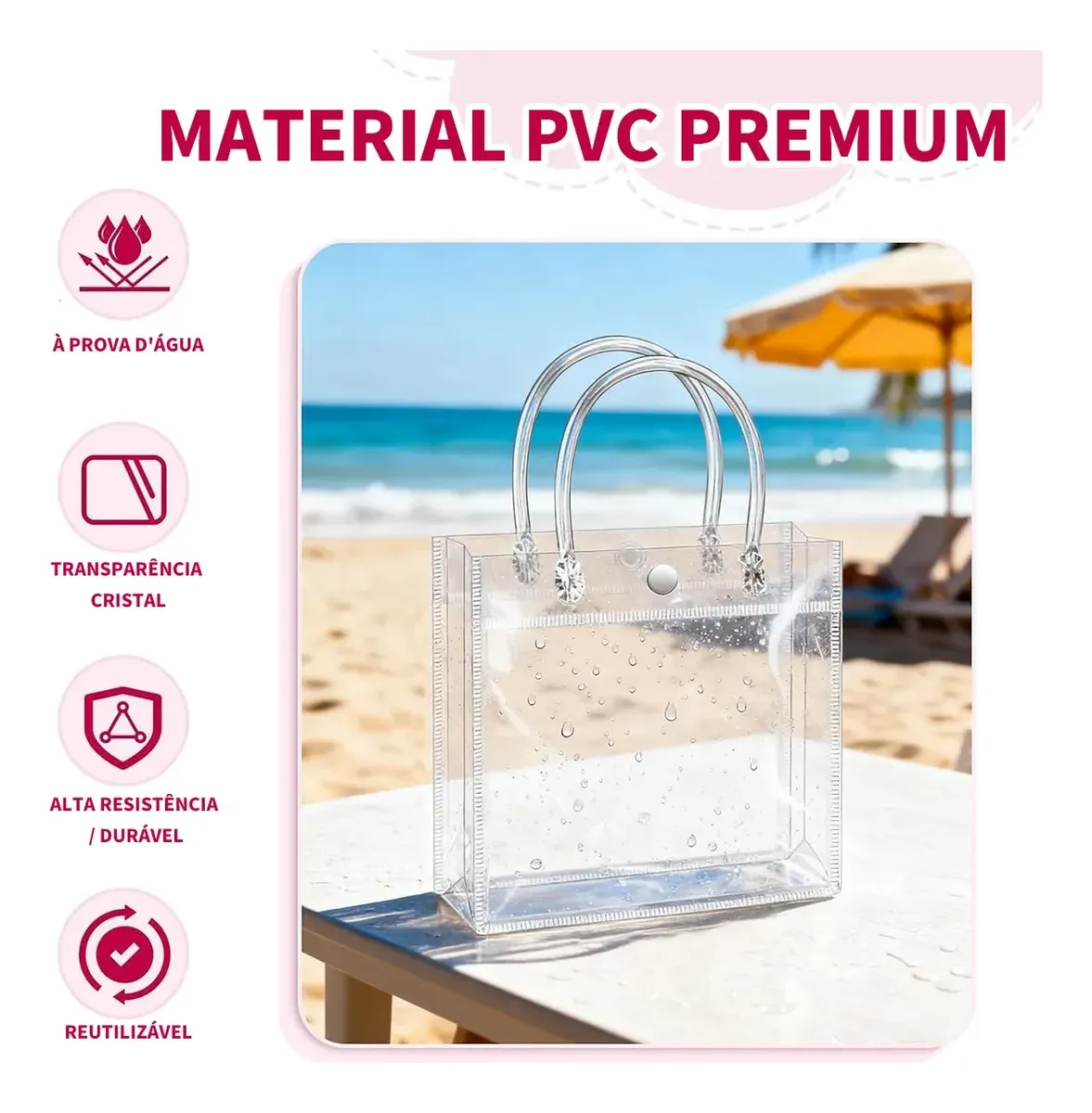 20 Un Sacos De Presente Pvc Reutilizáveis Com Alça 20*20*8