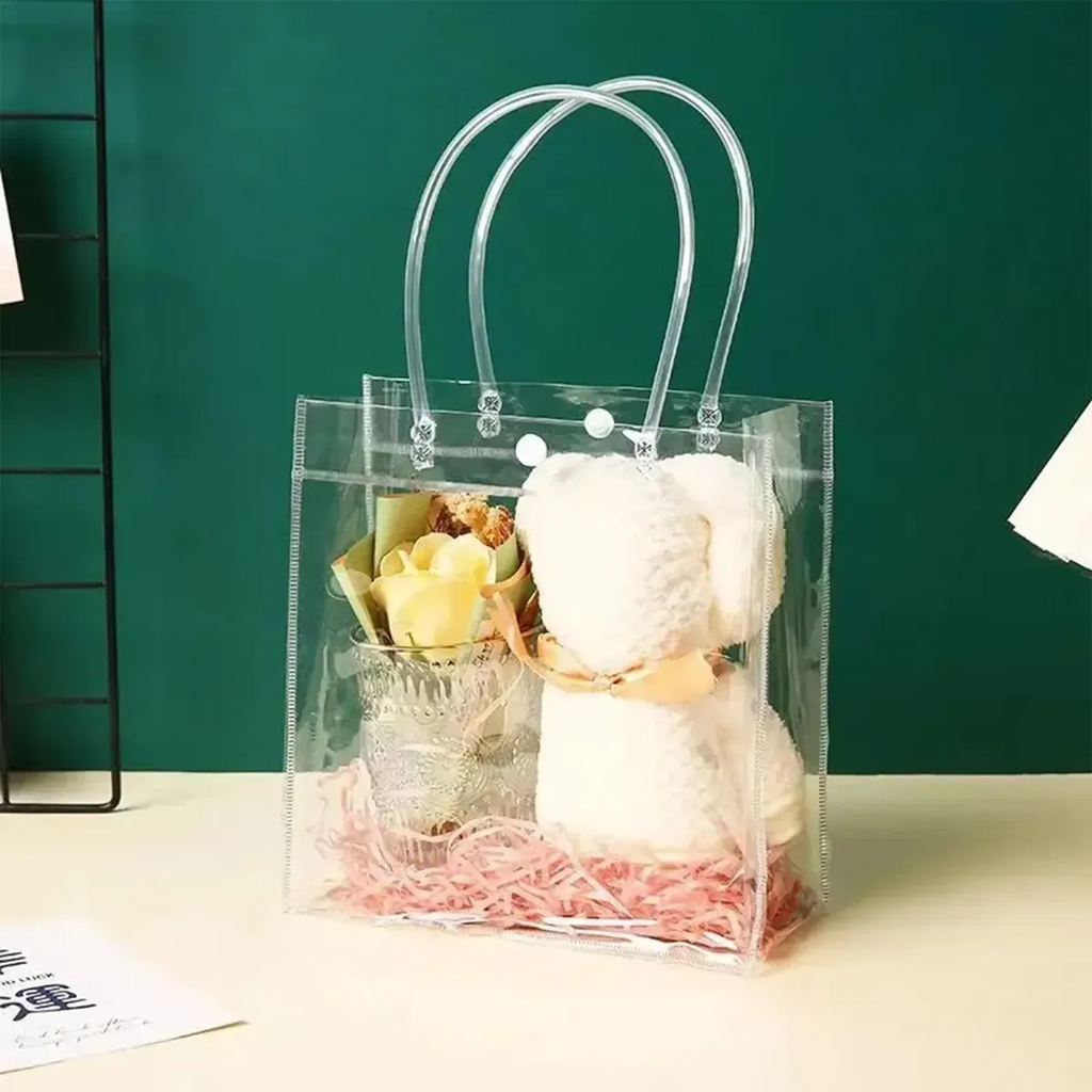 20 Un Sacos De Presente Pvc Reutilizáveis Com Alça 20*20*8