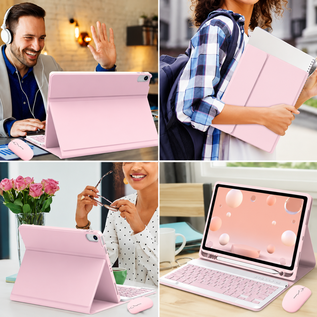 Capa + Mouse + Teclado + Caneta Para Ipad 10''/11'' Geração
