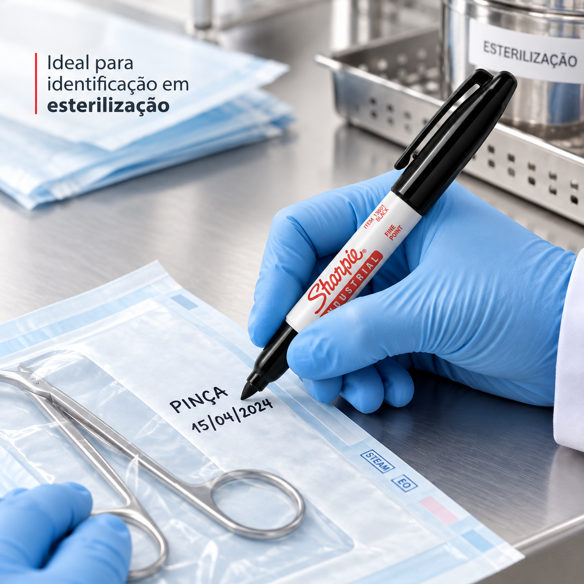 Caneta Marcadora Cme Identificação Esterilização Autoclave