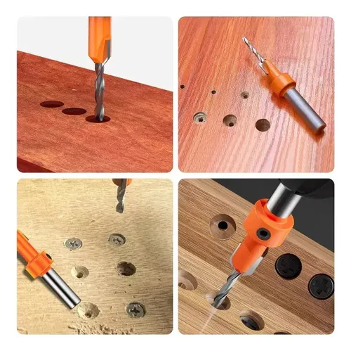 Kit 3 Broca Com Escareador 28mm X 8mm Para Rebaixo Madeira