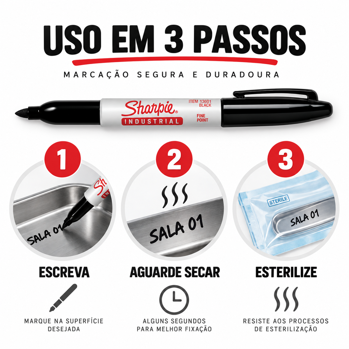 Caneta Marcadora Cme Identificação Esterilização Autoclave