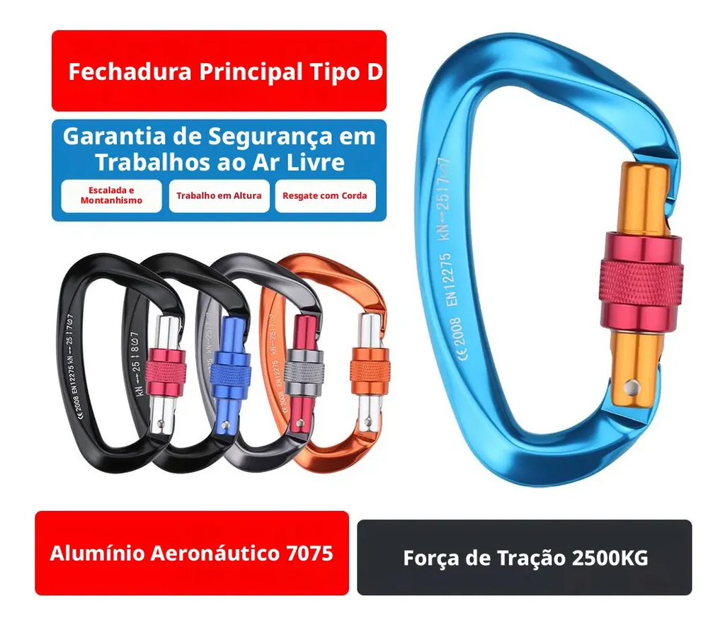 Fechamento Principal Em Alumínio 25kn Para Escalada