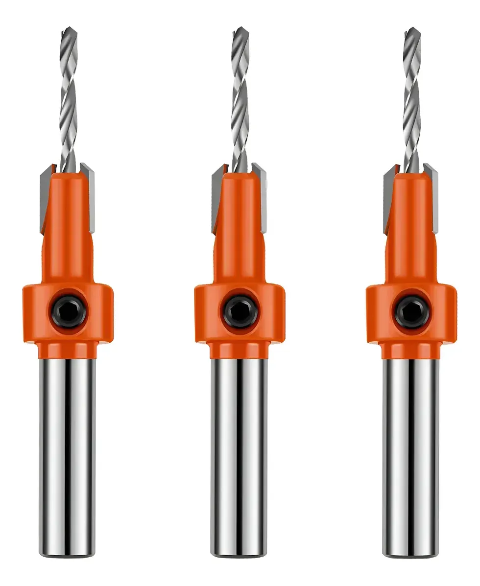 Kit 3 Broca Com Escareador 28mm X 8mm Para Rebaixo Madeira