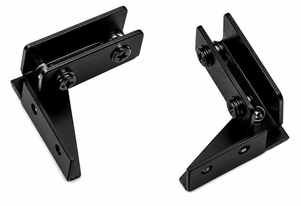1 Par Dobradiça Preto Pivotante Porta Vidro De Encaixe 4-8mm