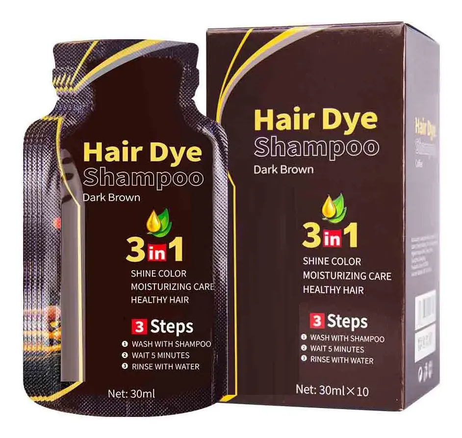 Shampoo Tintura Cobre Cabelos Brancos 1 Lavagem 30ml