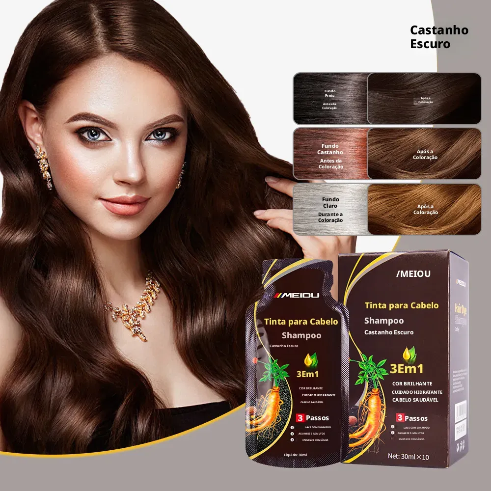 Shampoo Tintura Cobre Cabelos Brancos 1 Lavagem 30ml