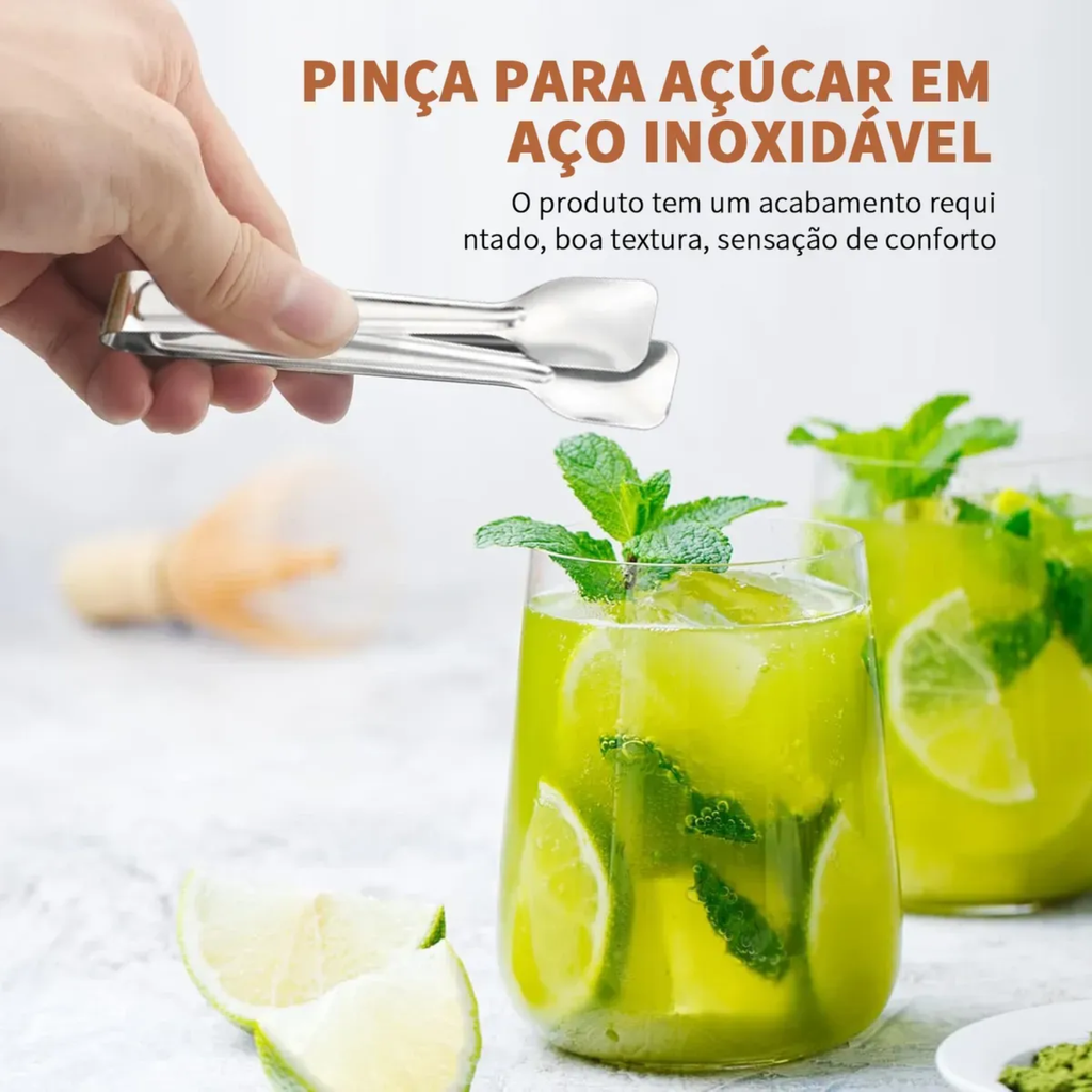 Pegador De Salada Gelo Frios Salgado Aço Inox 18cm 10 Peças