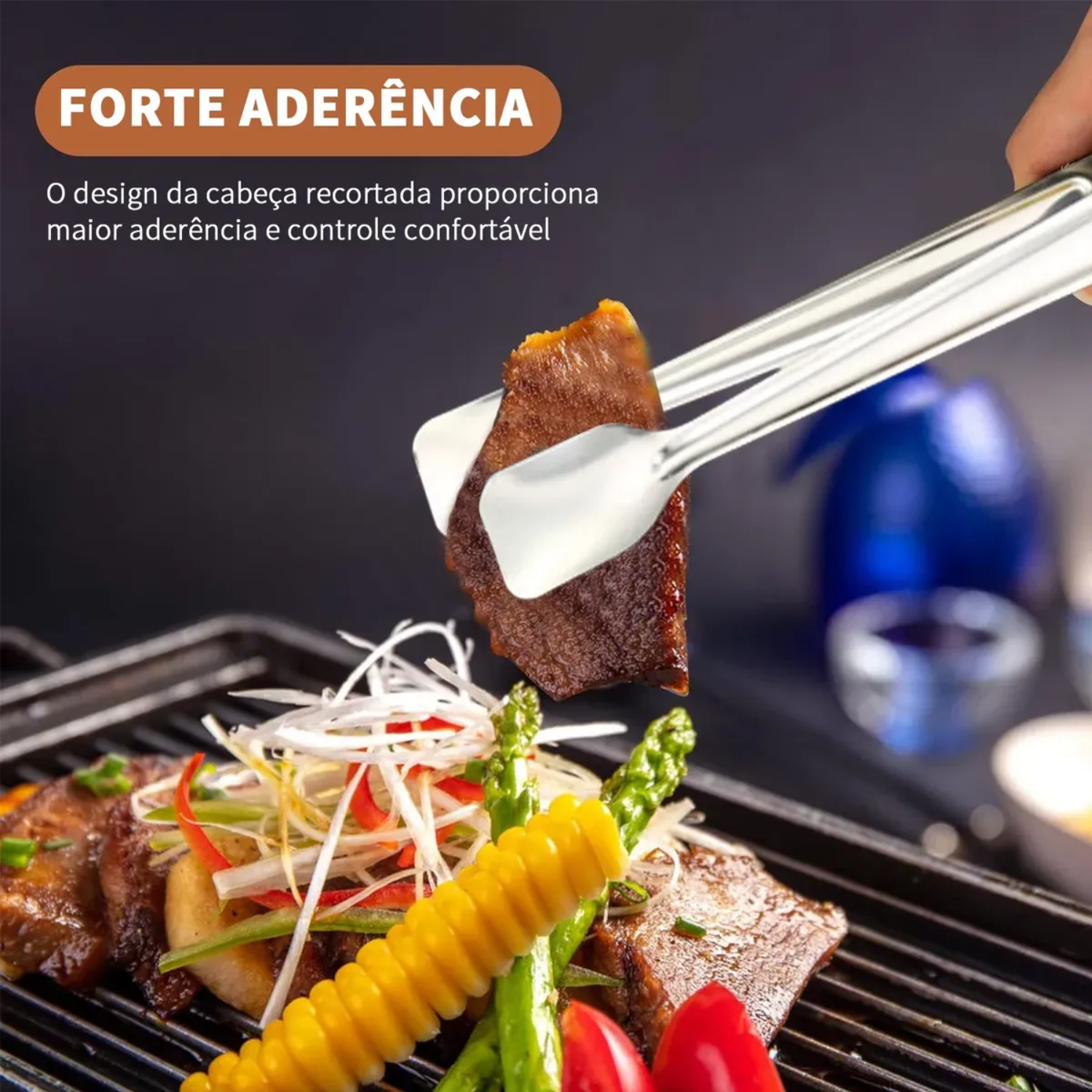 Pegador De Salada Gelo Frios Salgado Aço Inox 18cm 10 Peças