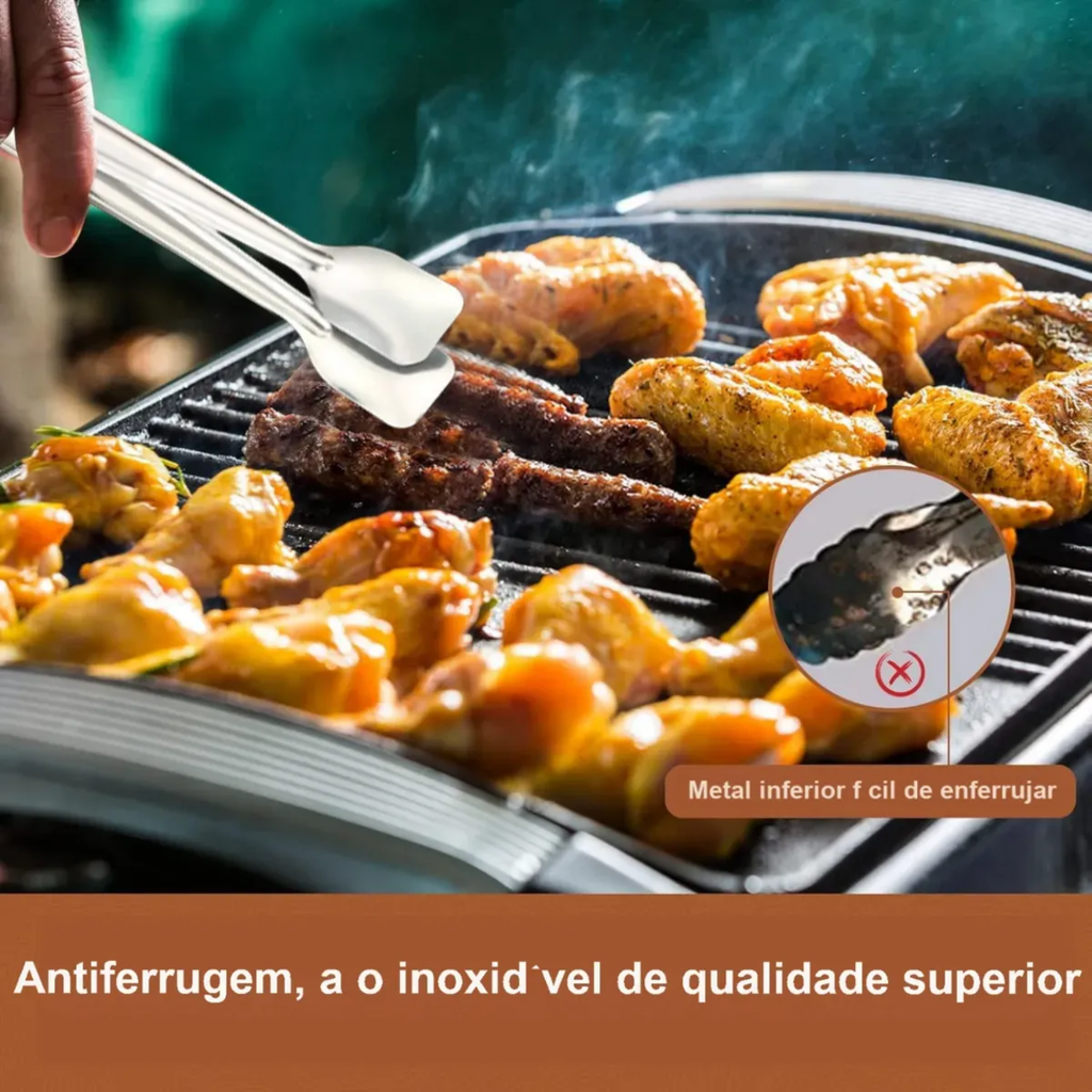 Pegador De Salada Gelo Frios Salgado Aço Inox 18cm 10 Peças